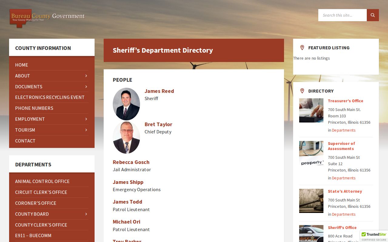 Bureau County arrest records and custody directory