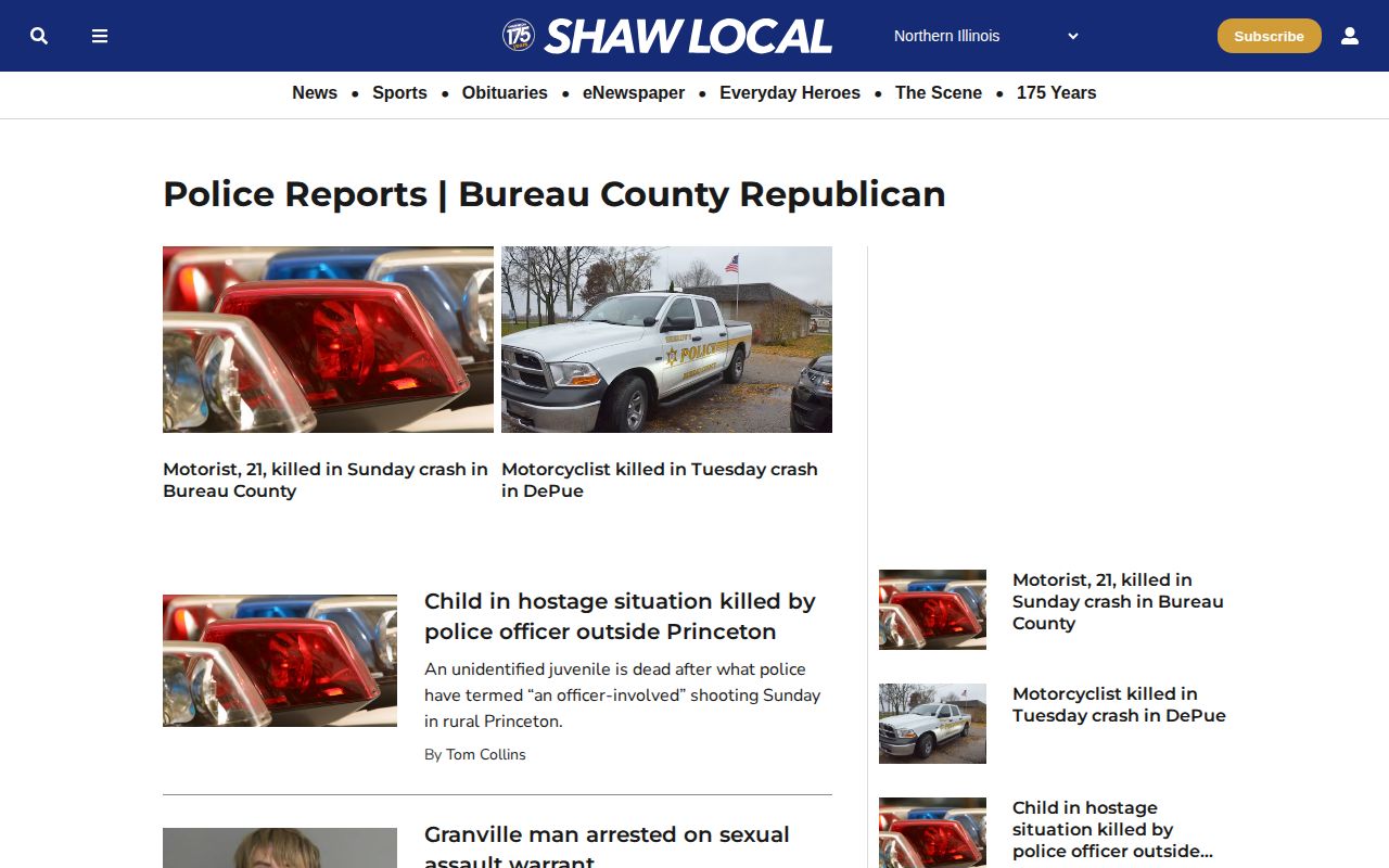 Bureau County recent arrest news and police reports